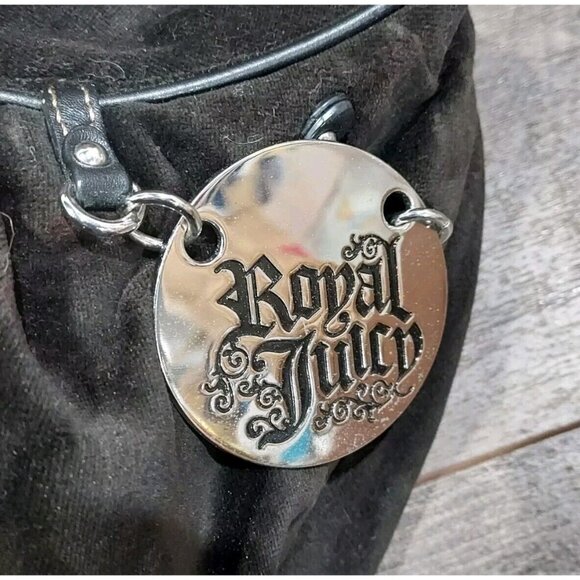 Juicy Couture Bag Y2K Velvet Black 2002 CA16396 (Royal Juicy) Baguette Embrodry - Picture 9 of 14